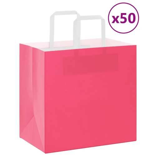 Papirnate vrećice 50 kom s ručkama ružičaste 26x17x25 cm - Ružičasta 26 x 17 x 25 cm 50 Cijena