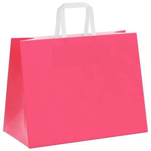 Papirnate vrećice 50 kom s ručkama ružičaste 32x17x25 cm - Ružičasta 32 x 17 x 25 cm 50 Cijena
