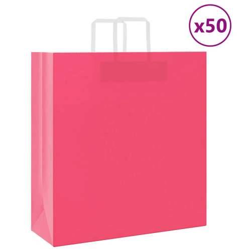 Papirnate vrećice 50 kom s ručkama ružičaste 45x17x48 cm - Ružičasta 45 x 17 x 48 cm 50 Cijena