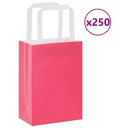 Papirnate vrećice 250 kom s ručkama ružičaste 15x8x21 cm - Ružičasta 15 x 8 x 21 cm 250 Cijena