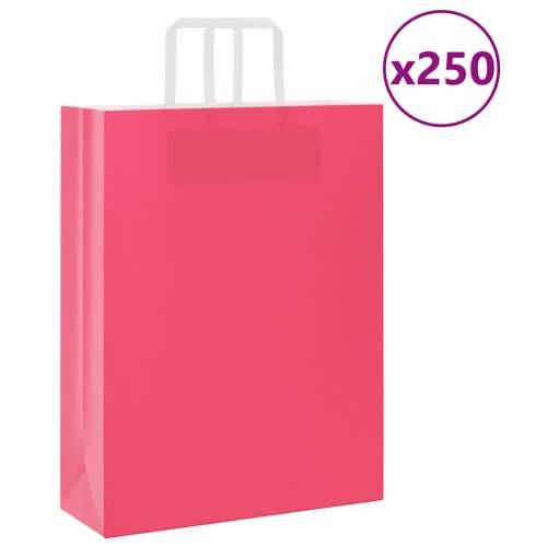Papirnate vrećice 250 kom s ručkama ružičaste 32x12x42 cm - Ružičasta 32 x 12 x 42 cm 250 Cijena