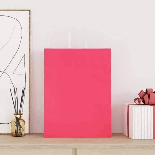 Papirnate vrećice 250 kom s ručkama ružičaste 32x12x42 cm - Ružičasta 32 x 12 x 42 cm 250 Cijena