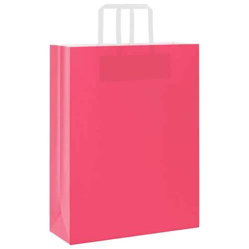 Papirnate vrećice 250 kom s ručkama ružičaste 32x12x42 cm - Ružičasta 32 x 12 x 42 cm 250 Cijena