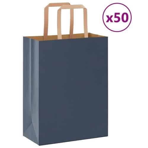 Papirnate vrećice 50 kom s ručkama plave 21x11x28 cm - Plava 21 x 11 x 28 cm 50 Cijena