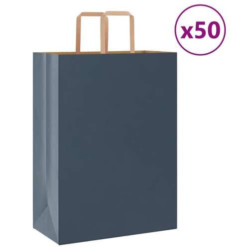 Papirnate vrećice 50 kom s ručkama crne 32x17x44 cm - Plava 32 x 17 x 44 cm 50 Cijena