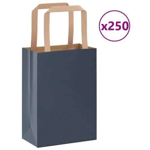Papirnate vrećice 250 kom s ručkama plave 15x8x21 cm - Plava 15 x 8 x 21 cm 250 Cijena
