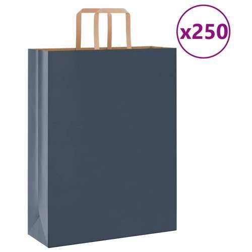 Papirnate vrećice 250 kom s ručkama plave 32x12x42 cm - Plava 32 x 12 x 42 cm 250 Cijena