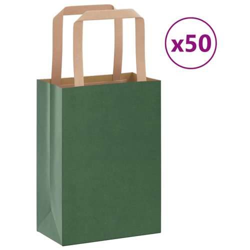 Papirnate vrećice 50 kom s ručkama zelene 15x8x21 cm - Zelena 15 x 8 x 21 cm 50 Cijena