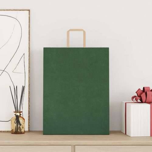 Papirnate vrećice 50 kom s ručkama zelene 32x12x42 cm - Zelena 32 x 12 x 42 cm 50 Cijena