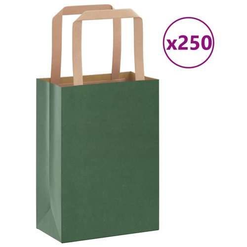 Papirnate vrećice 250 kom s ručkama zelene 15x8x21 cm - Zelena 15 x 8 x 21 cm 250 Cijena