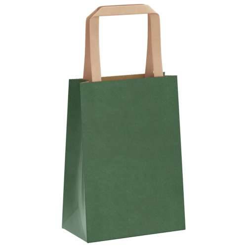 Papirnate vrećice 250 kom s ručkama zelene 15x8x21 cm - Zelena 15 x 8 x 21 cm 250 Cijena