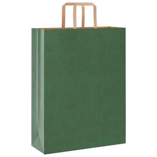 Papirnate vrećice 250 kom s ručkama zelene 32x12x42 cm - Zelena 32 x 12 x 42 cm 250 Cijena