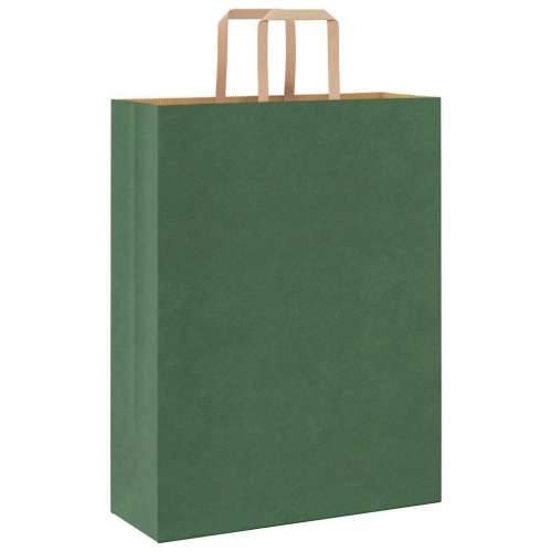 Papirnate vrećice 250 kom s ručkama zelene 32x12x42 cm - Zelena 32 x 12 x 42 cm 250 Cijena