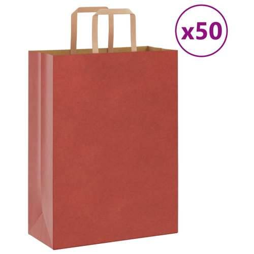 Papirnate vrećice 50 kom s ručkama crvene 26x12x35 cm - Crvena 26 x 12 x 35 cm 50 Cijena