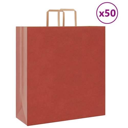 Papirnate vrećice 50 kom s ručkama crvene 45x17x48 cm - Crvena 45 x 17 x 48 cm 50 Cijena