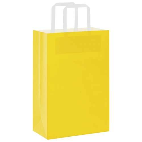 Papirnate vrećice 50 kom s ručkama žute 21x11x31 cm - Žuta 21 x 11 x 31 cm 50 Cijena