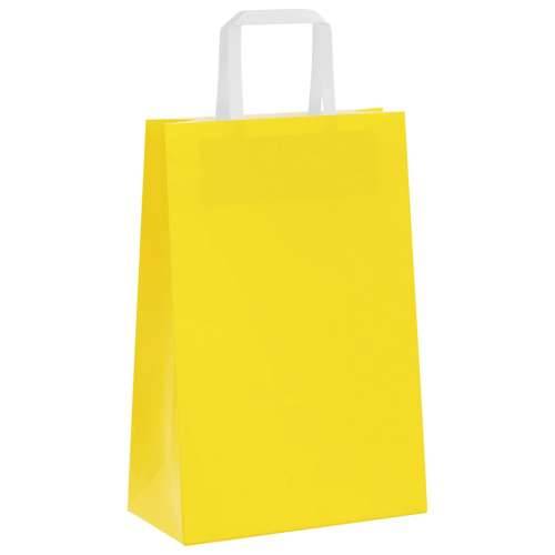 Papirnate vrećice 50 kom s ručkama žute 21x11x31 cm - Žuta 21 x 11 x 31 cm 50 Cijena