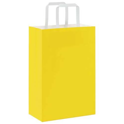 Papirnate vrećice 50 kom s ručkama žute 21x11x31 cm - Žuta 21 x 11 x 31 cm 50 Cijena