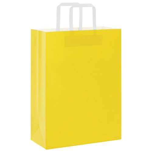 Papirnate vrećice 50 kom s ručkama žute 26x12x35 cm - Žuta 26 x 12 x 35 cm 50 Cijena