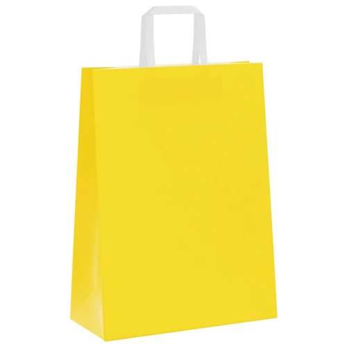 Papirnate vrećice 50 kom s ručkama žute 26x12x35 cm - Žuta 26 x 12 x 35 cm 50 Cijena