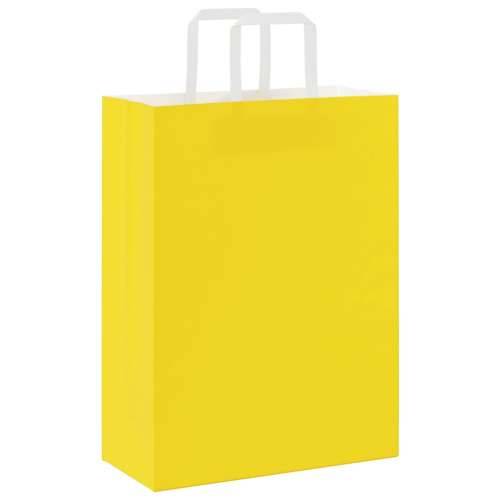 Papirnate vrećice 50 kom s ručkama žute 26x12x35 cm - Žuta 26 x 12 x 35 cm 50 Cijena