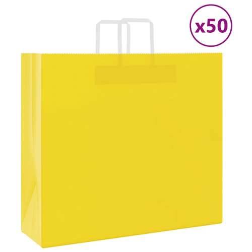 Papirnate vrećice 50 kom s ručkama žute 54x15x49 cm - Žuta 54 x 15 x 49 cm 50 Cijena