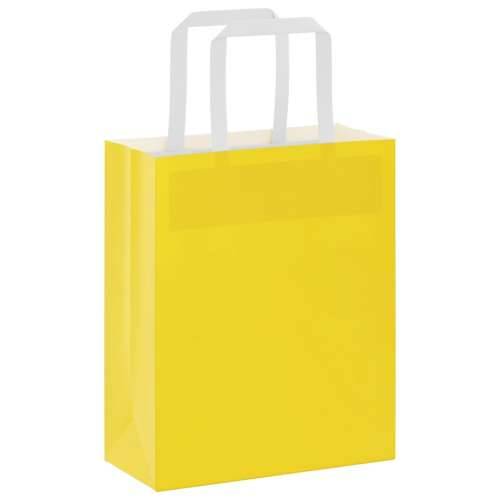 Papirnate vrećice 250 kom s ručkama žute 18x8x22 cm - Žuta 18 x 8 x 22 cm 250 Cijena