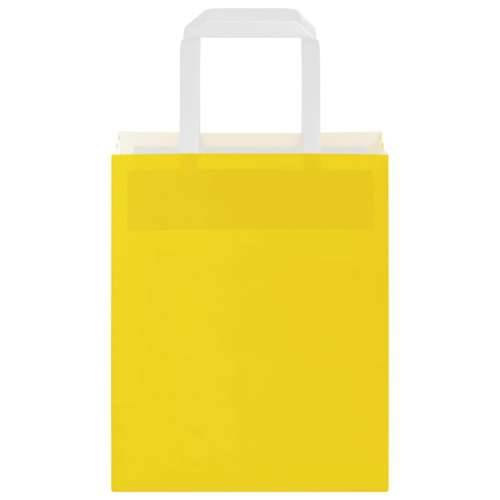 Papirnate vrećice 250 kom s ručkama žute 18x8x22 cm - Žuta 18 x 8 x 22 cm 250 Cijena