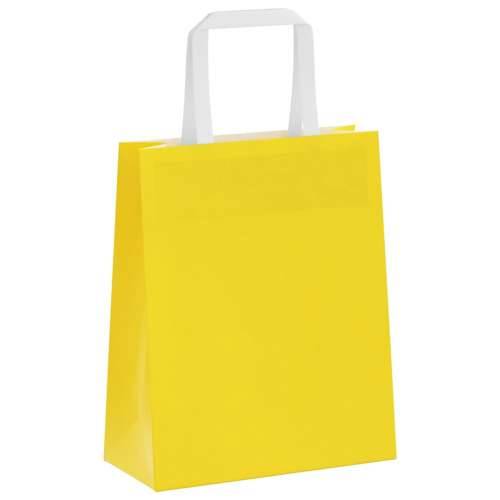 Papirnate vrećice 250 kom s ručkama žute 18x8x22 cm - Žuta 18 x 8 x 22 cm 250 Cijena