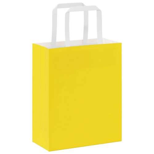 Papirnate vrećice 250 kom s ručkama žute 18x8x22 cm - Žuta 18 x 8 x 22 cm 250 Cijena