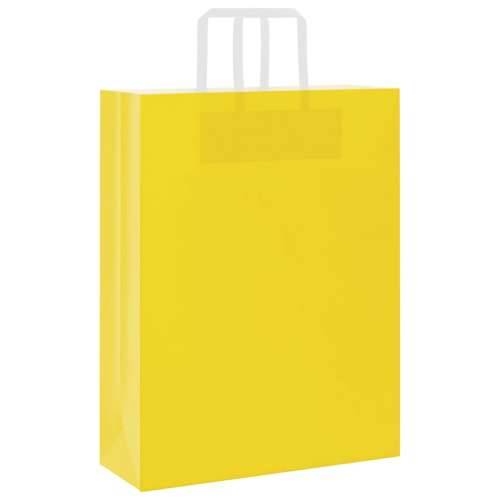 Papirnate vrećice 250 kom s ručkama žute 32x12x42 cm - Žuta 32 x 12 x 42 cm 250 Cijena