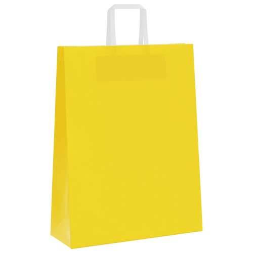 Papirnate vrećice 250 kom s ručkama žute 32x12x42 cm - Žuta 32 x 12 x 42 cm 250 Cijena