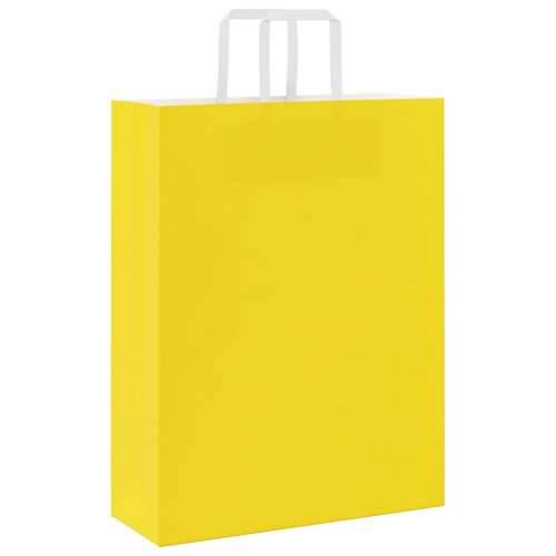 Papirnate vrećice 250 kom s ručkama žute 32x12x42 cm - Žuta 32 x 12 x 42 cm 250 Cijena