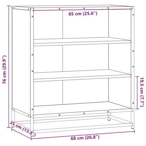 Komoda crna 68x35x76 cm konstruirano drvo i metal - Crna 1 Cijena