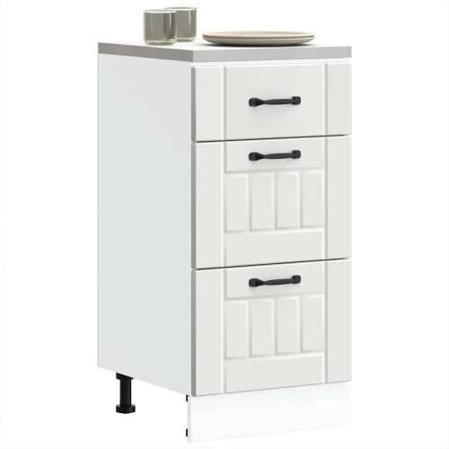 Donji kuhinjski ormarić Lucca bijeli konstruirano drvo - Bijela 40 x 46 x 81.5 cm 1 1x bottom cabinet (3 drawers) Cijena