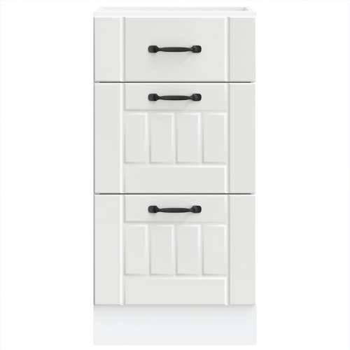 Donji kuhinjski ormarić Lucca bijeli konstruirano drvo - Bijela 40 x 46 x 81.5 cm 1 1x bottom cabinet (3 drawers) Cijena