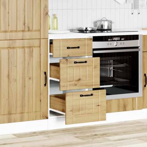 Donji kuhinjski ormarić Lucca boja hrasta konstruirano drvo - hrast artisan 40 x 46 x 81.5 cm 1 1x bottom cabinet (3 drawers) Cijena