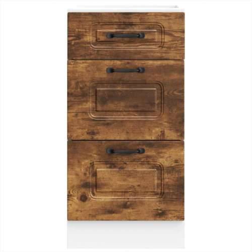 Donji kuhinjski ormarić Kalmar boja hrasta konstruirano drvo - Dimljeni hrast 1 1 x donji ormarić (3 ladice) 40 cm Cijena