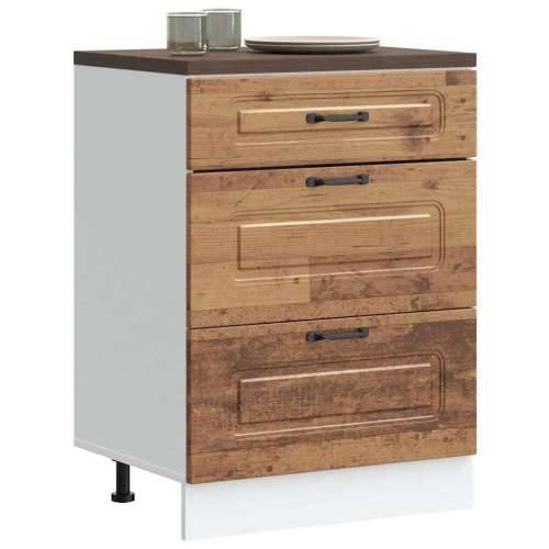 Donji kuhinjski ormarić Kalmar boja drva konstruirano drvo - Staro drvo 60 x 46 x 81.5 cm 1 1x bottom cabinet (3 drawers) Cijena