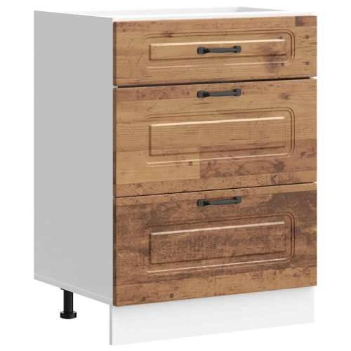Donji kuhinjski ormarić Kalmar boja drva konstruirano drvo - Staro drvo 60 x 46 x 81.5 cm 1 1x bottom cabinet (3 drawers) Cijena