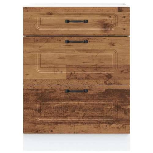 Donji kuhinjski ormarić Kalmar boja drva konstruirano drvo - Staro drvo 60 x 46 x 81.5 cm 1 1x bottom cabinet (3 drawers) Cijena