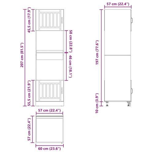 Ormari za pećnicu 2 kom Kalmar sjaj bijeli konstruirano drvo - Visoko sjajno bijela 60 x 57 x 207 cm 1 1x oven cabinet Cijena