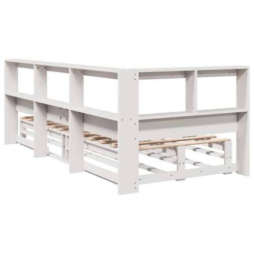 Krevet s regalom za knjige bez madraca bijeli 90x200cm borovina - Bijela 90 x 200 cm Cijena