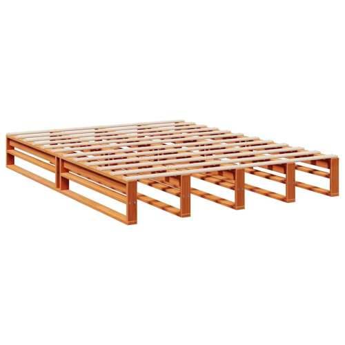 Krevet s regalom za knjige bez madraca 135 x 190 cm od borovine - Voštano smeđa 135 x 190 cm Cijena