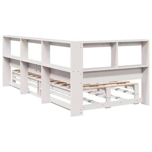 Krevet s regalom za knjige bez madraca bijeli 90x190cm borovina - Bijela 90 x 190 cm Cijena