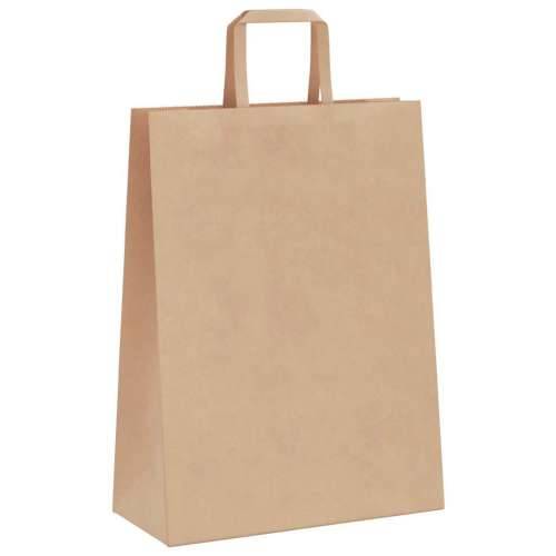 Papirnate vrećice 50 kom s ručkama smeđe 26x12x35 cm - Smeđa 26 x 12 x 35 cm 50 Cijena