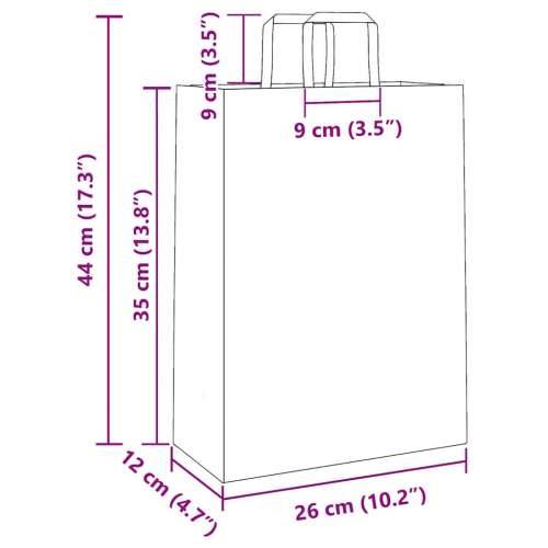 Papirnate vrećice 50 kom s ručkama smeđe 26x12x35 cm - Smeđa 26 x 12 x 35 cm 50 Cijena