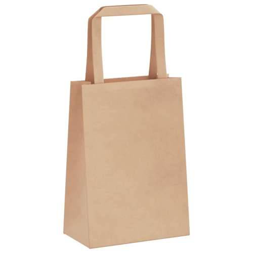Papirnate vrećice 250 kom s ručkama smeđe 15x8x21 cm - Smeđa 15 x 8 x 21 cm 250 Cijena