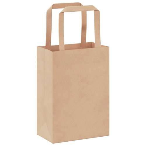 Papirnate vrećice 250 kom s ručkama smeđe 15x8x21 cm - Smeđa 15 x 8 x 21 cm 250 Cijena