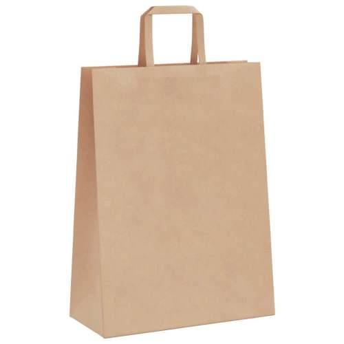 Papirnate vrećice 250 kom s ručkama smeđe 26x12x35 cm - Smeđa 26 x 12 x 35 cm 250 Cijena